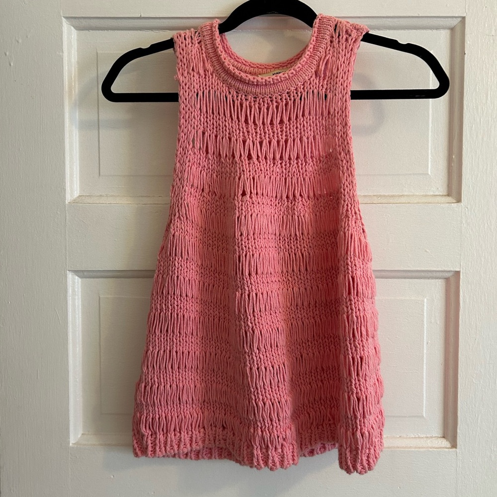 Mango pink crochet tank top